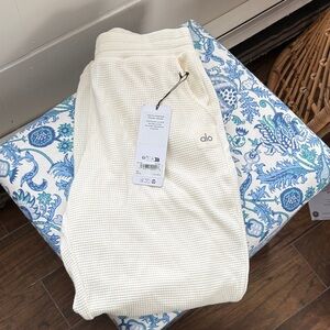 ALO Yoga Cream Waffle Knit Pants
